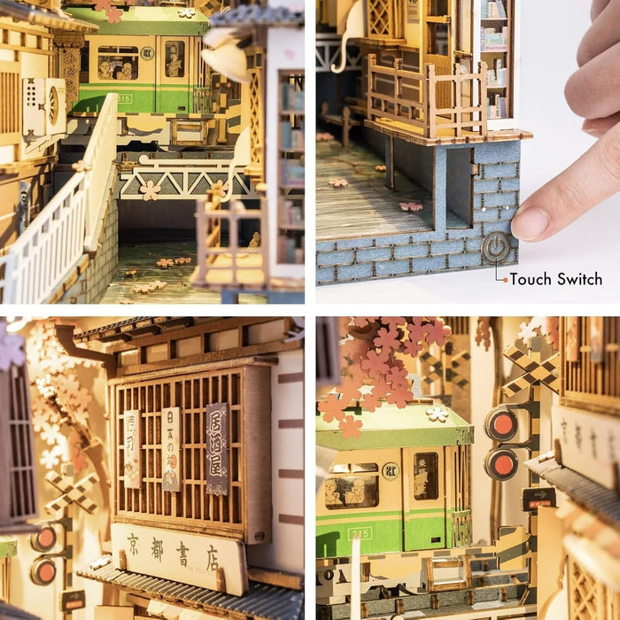 Kit de construcción de madera Book Nook – Sakura Densya 