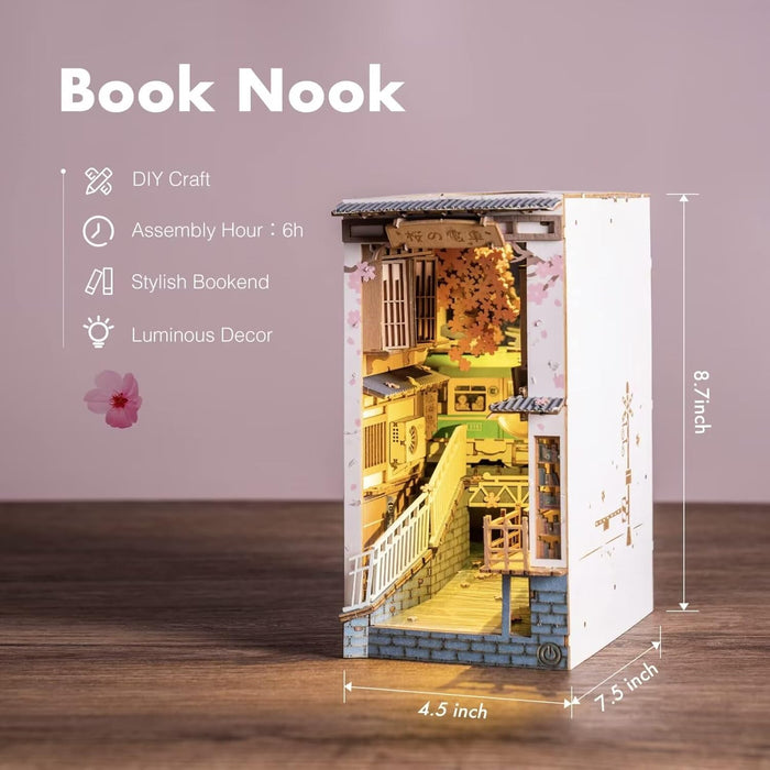 Kit de construcción de madera Book Nook – Sakura Densya 