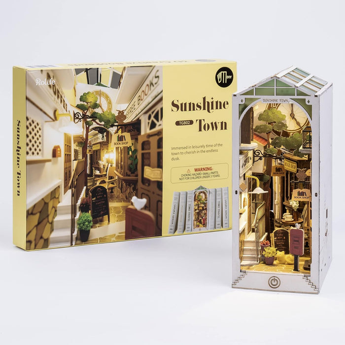 Kit di costruzione in legno Book Nook – Sunshine Town 