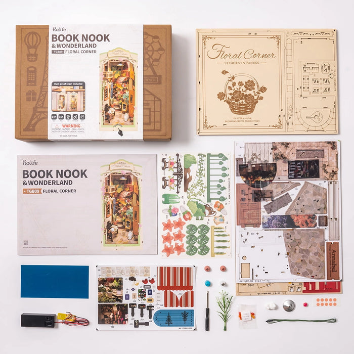 Book Nook Wood Kit – Flower Corner 