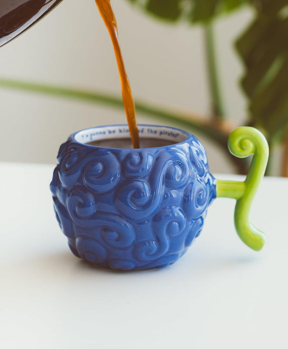 Taza 3D One Piece Fruta Gum-Gum detalle de cita