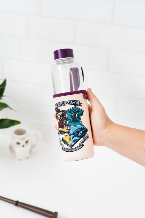 Harry Potter Glasflasche mit Hogwarts-Wappen