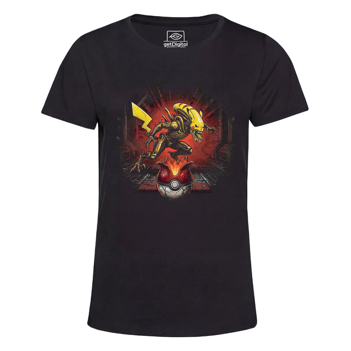 ¡Apareció un Xenomorfo Salvaje! - Vista principal Camiseta para Chicas Negra