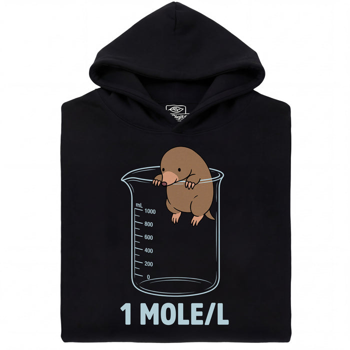 One Mole per Liter - Vista principal Sudadera Negro