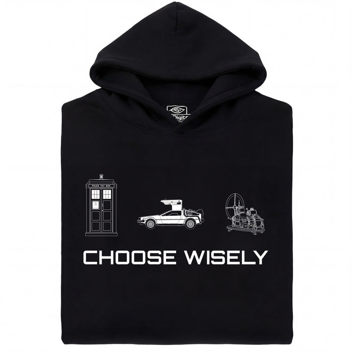 Choose Your Time Machine - Hoofdweergave Hoodie Zwart