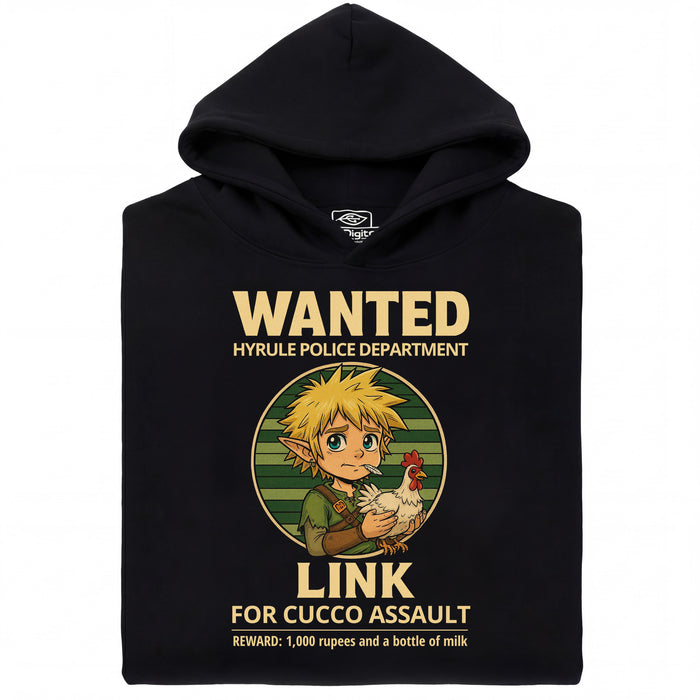 Wanted for Cucco Assault - Vista Principale Hoodie Nero