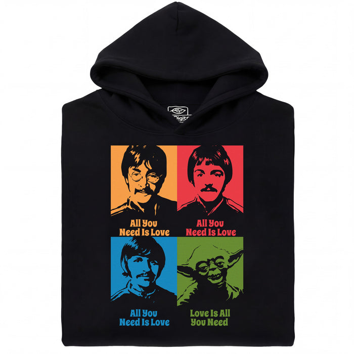 Love is all you need - Vista principale Hoodie Nero