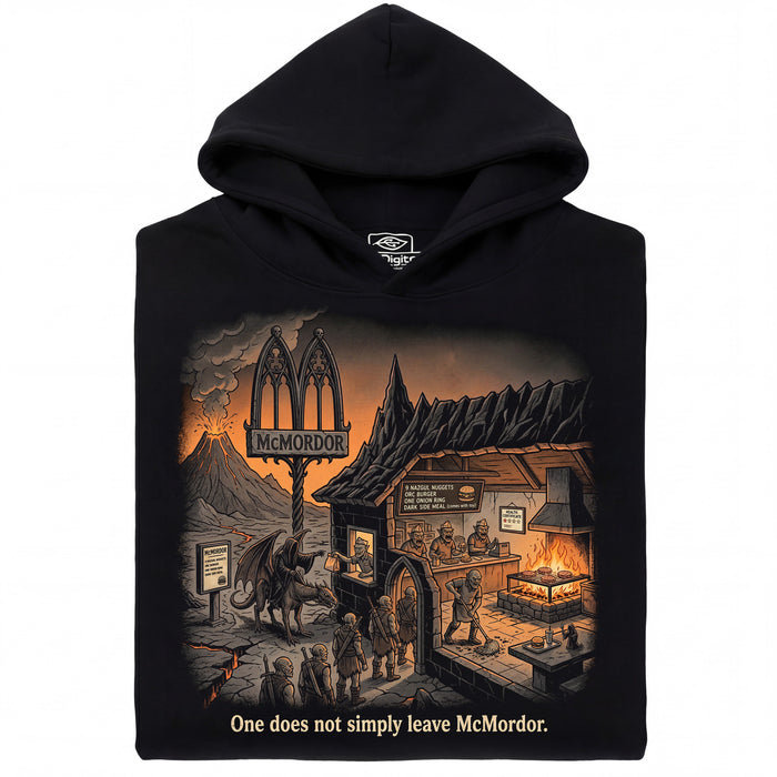 One does not simply leave McMordor - Vue de face Hoodie Noir