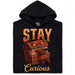 Stay Curious - Vista frontal Sudadera Negro