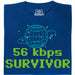56kbps Survivor - Main view T-shirt Blue