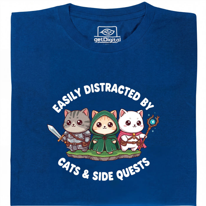 Cats &amp; Sidequests - Vista principal Camiseta Azul