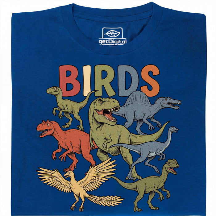 BIRDS - Vue de face T-Shirt Bleu