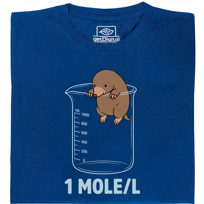 One Mole per Liter - Vista principal Camiseta Azul