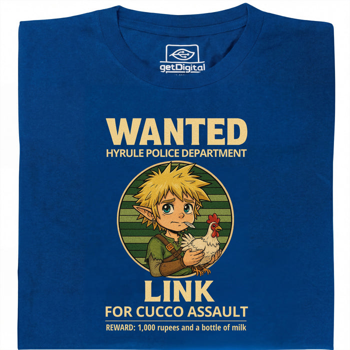 Wanted for Cucco Assault - Vista Principale T-Shirt Blu