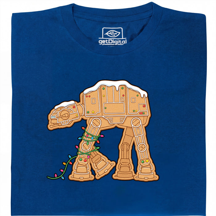 Biscotto Inciampante - Camminatore Panpepato in Ghirlanda - Vista Principale T-Shirt Blu