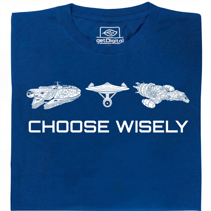 Choose Your Spaceship - Main view T-shirt Blue