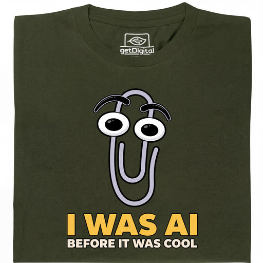 I Was AI Before It Was Cool - Hoofdweergave T-Shirt Donkergroen