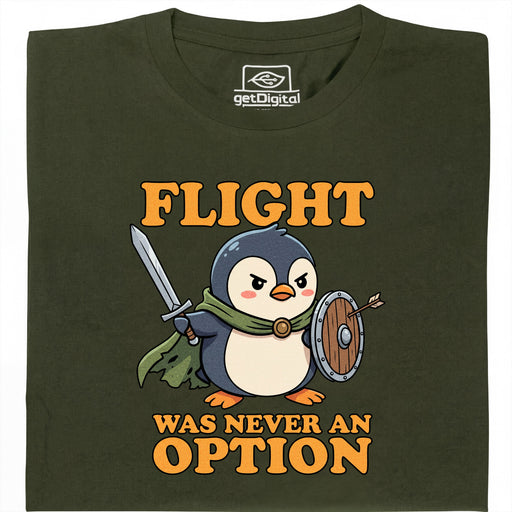 Standhafter Pinguin - Hauptansicht T-Shirt Dunkelgrün