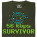 56kbps Survivor - Main view T-shirt Dark Green