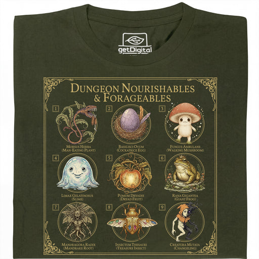 Dungeon Nourishables - Main view T-shirt Dark Green