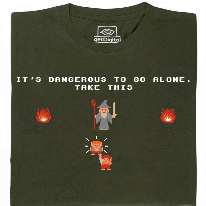 Take this Hobbit - Vue de face T-Shirt Vert Foncé