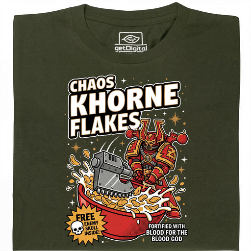 Chaos Khorne Flakes - Main view T-Shirt Dark Green