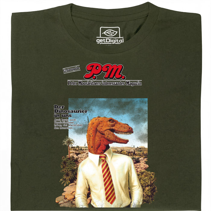 P.M. Magazine 11/1978 Le Dinosaure en Nous - Vue principale T-Shirt Vert Foncé