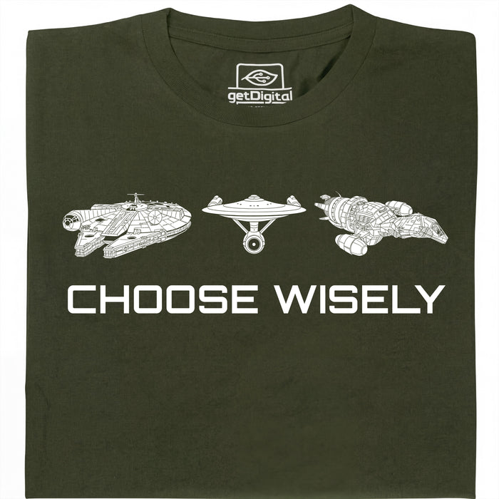 Choose Your Spaceship - Main view T-shirt Dark Green
