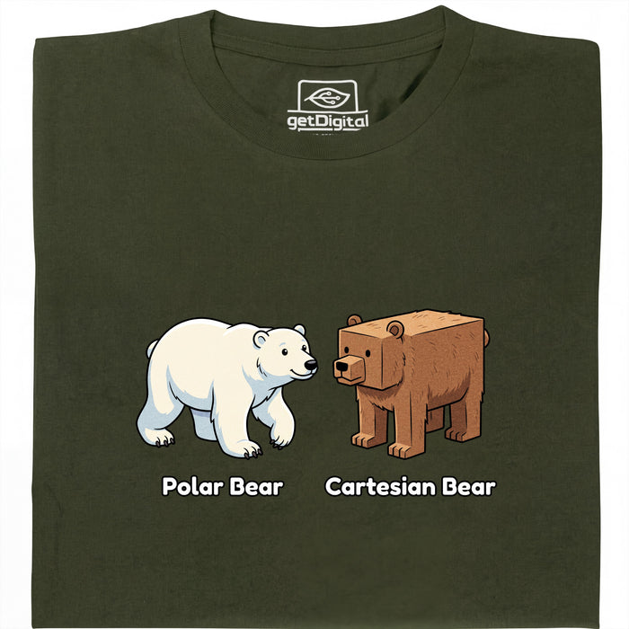Cartesian Bear - Vista principale T-Shirt Verde Scuro