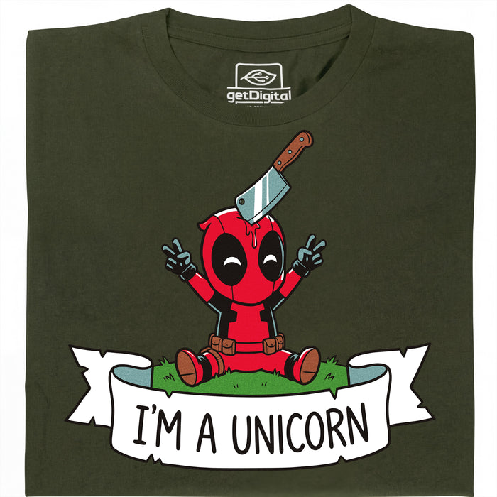 I'm a Unicorn - Vista frontal Camiseta Verde oscuro