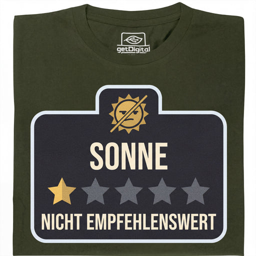 Sun - Not Recommended - Main View T-Shirt Dark Green