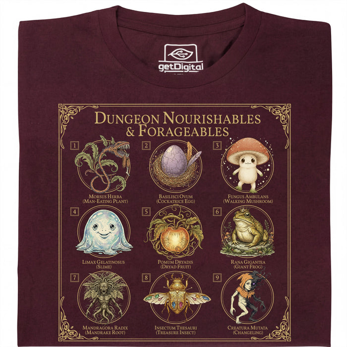 Dungeon Nourishables - Vista principal Camiseta Rojo Oscuro