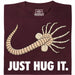 Just Hug It - Vista principale T-shirt Rosso Scuro