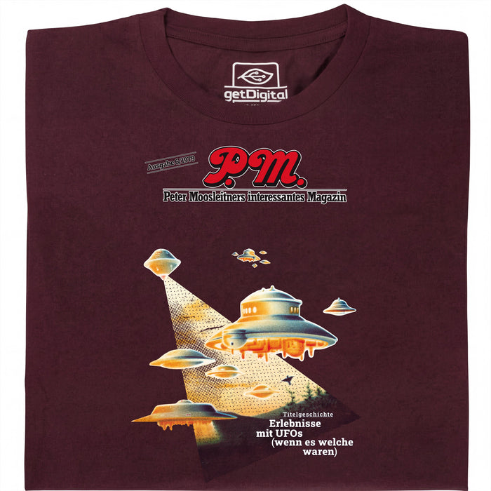 P.M. Magazine 6/1979 Encounters with UFOs - Main view T-Shirt Dark Red