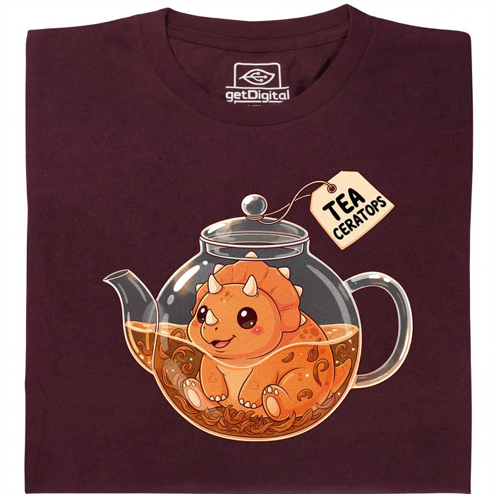 Tea-Ceratops - Vue principale T-Shirt Rouge Foncé