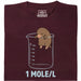 One Mole per Liter - Vista principal Camiseta Rojo Oscuro