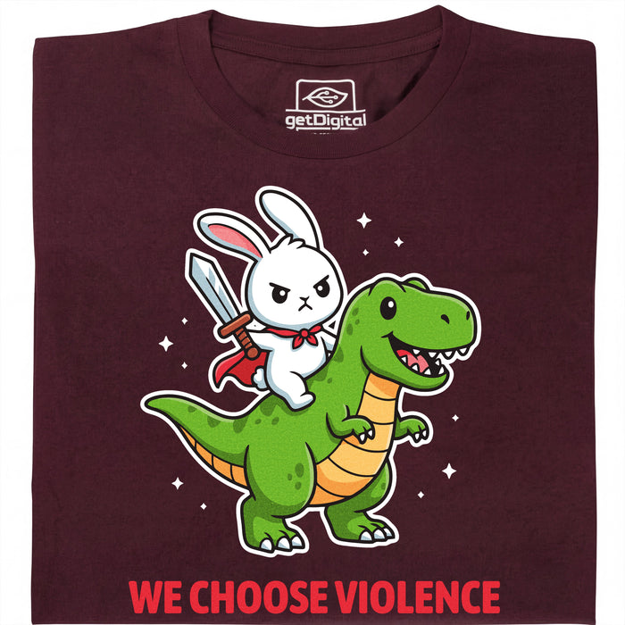 We Choose Violence - Vista principale T-Shirt Rosso Scuro