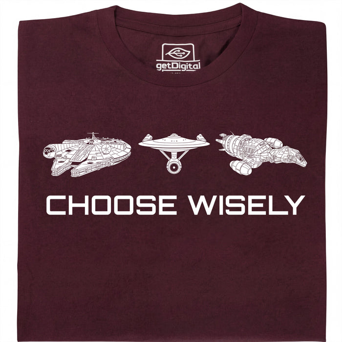 Choose Your Spaceship - Main view T-shirt Dark Red