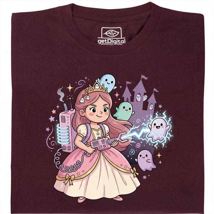 Nerdy Princess &amp; The Glitter Ghosts - Vista principale T-Shirt Rosso scuro