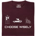 Choose Your Time Machine - Hoofdweergave T-shirt Donkerrood