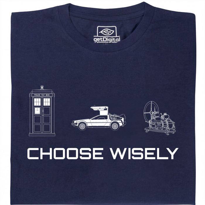 Choose Your Time Machine - Hoofdweergave T-shirt Marineblauw