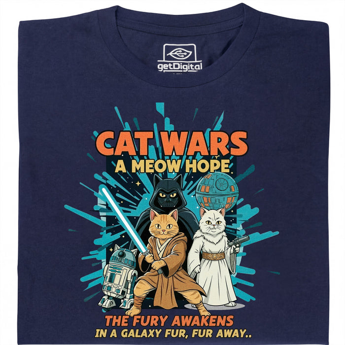 Cat Wars - A Meow Hope - Hoofdaanzicht T-Shirt Marineblauw