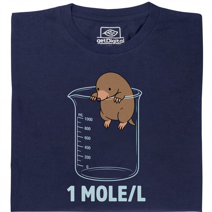 One Mole per Liter - Vista principal Camiseta Azul Marino