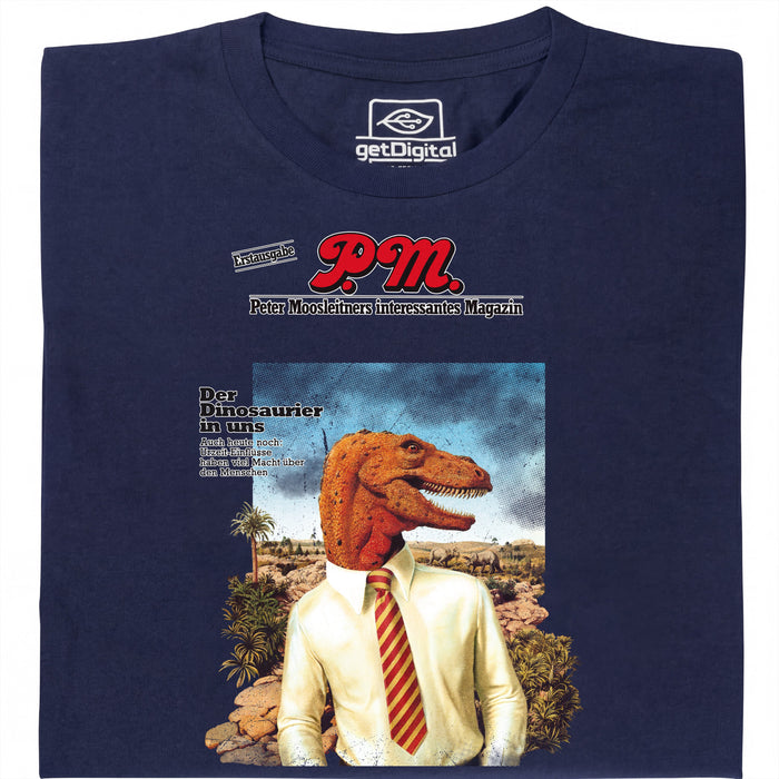 P.M. Magazine 11/1978 Le Dinosaure en Nous - Vue principale T-Shirt Bleu Marine