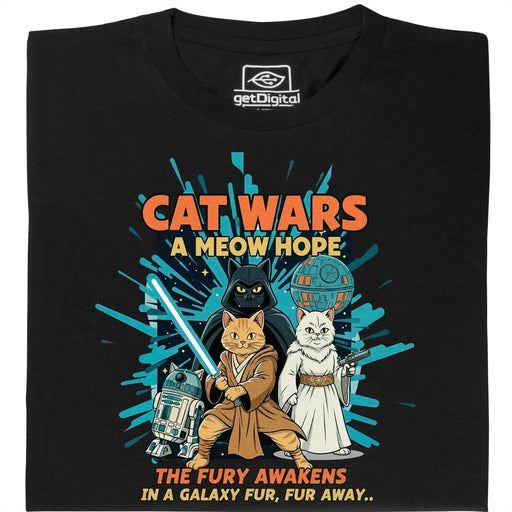 Cat Wars - A Meow Hope  - Hauptansicht T-Shirt Schwarz