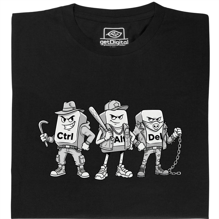 Ctrl Alt Del - Le Gang le Plus Dur du Clavier - Vue Principale T-Shirt Noir
