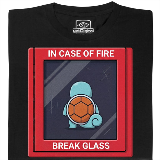 In Case of Fire - Break Glass  - Hauptansicht T-Shirt Schwarz