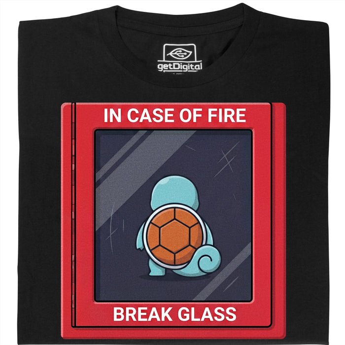 In Case of Fire - Break Glass  - Hauptansicht T-Shirt Schwarz