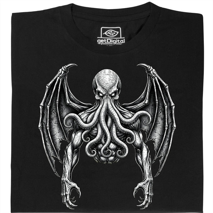 Cthulhu - De Grote Oude - Hoofdweergave T-shirt Zwart