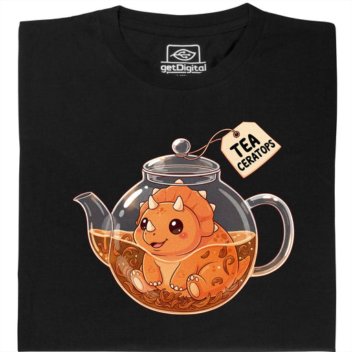 Tea-Ceratops - Hauptansicht T-Shirt Schwarz